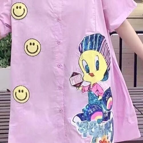 【tops】カートゥーンシャツトップス M21391