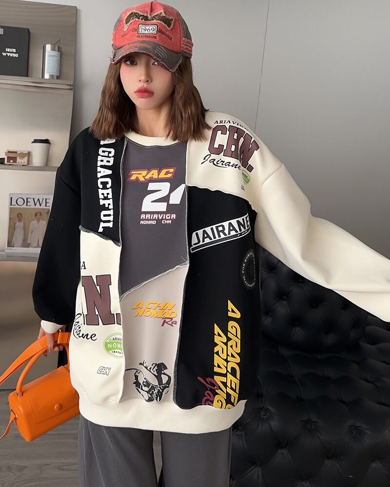 【tops】配色スウェット W10505