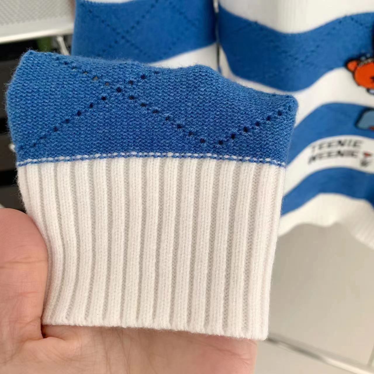 【tops】ボーダー柄ニットセーター M21408