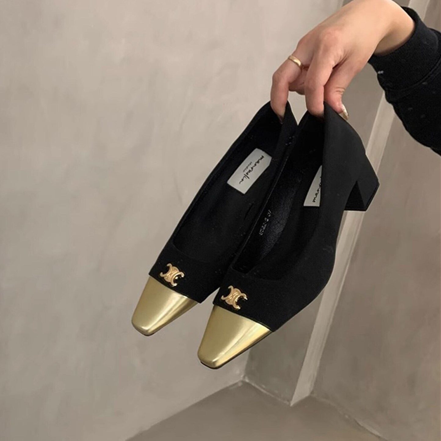 【shoes】チャンキーヒールパンプス N2483