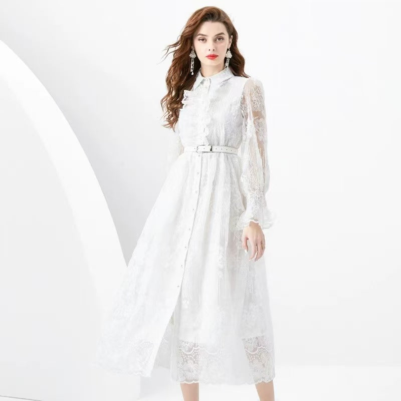【Dress】ロング丈レースワンピース W14440