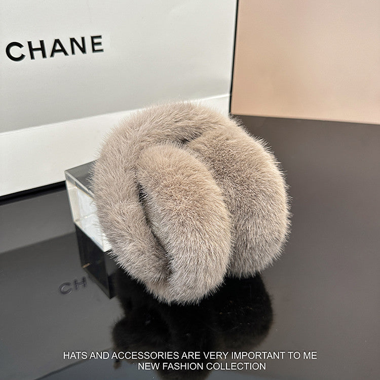 【雑貨】シンプルファー耳当て W13917