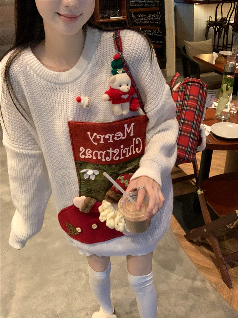 【Tops】クリスマス風ニットセーター W14620