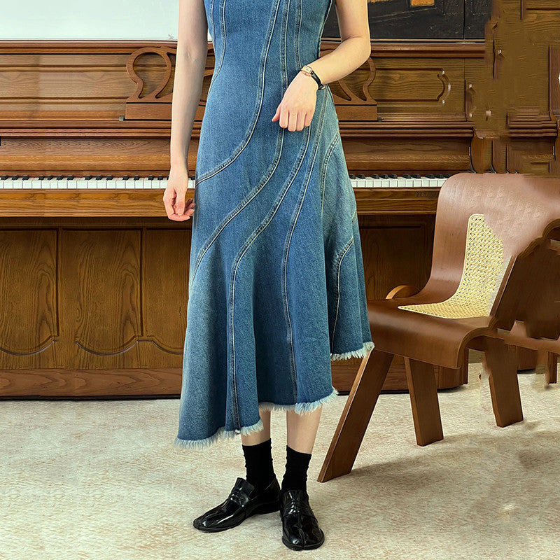 【Dress】イレギュラーデニムワンピース W13095