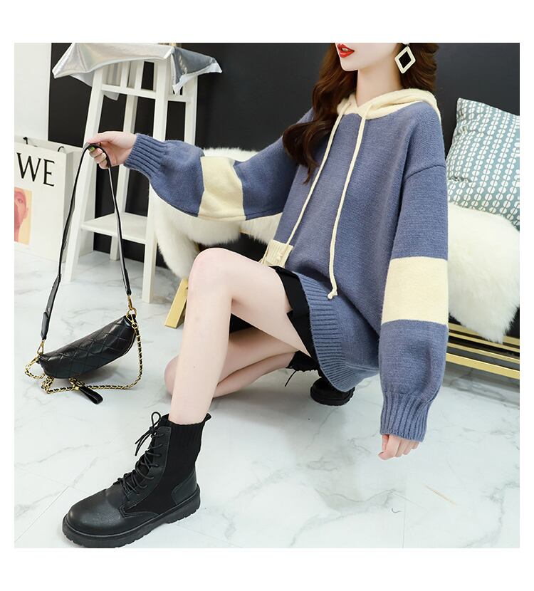 【tops】おしゃれ!カラーマッチングカジュアルセーター2色