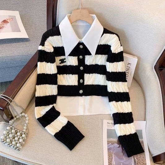 【Set】シャツ+ニット2点セット   W13146