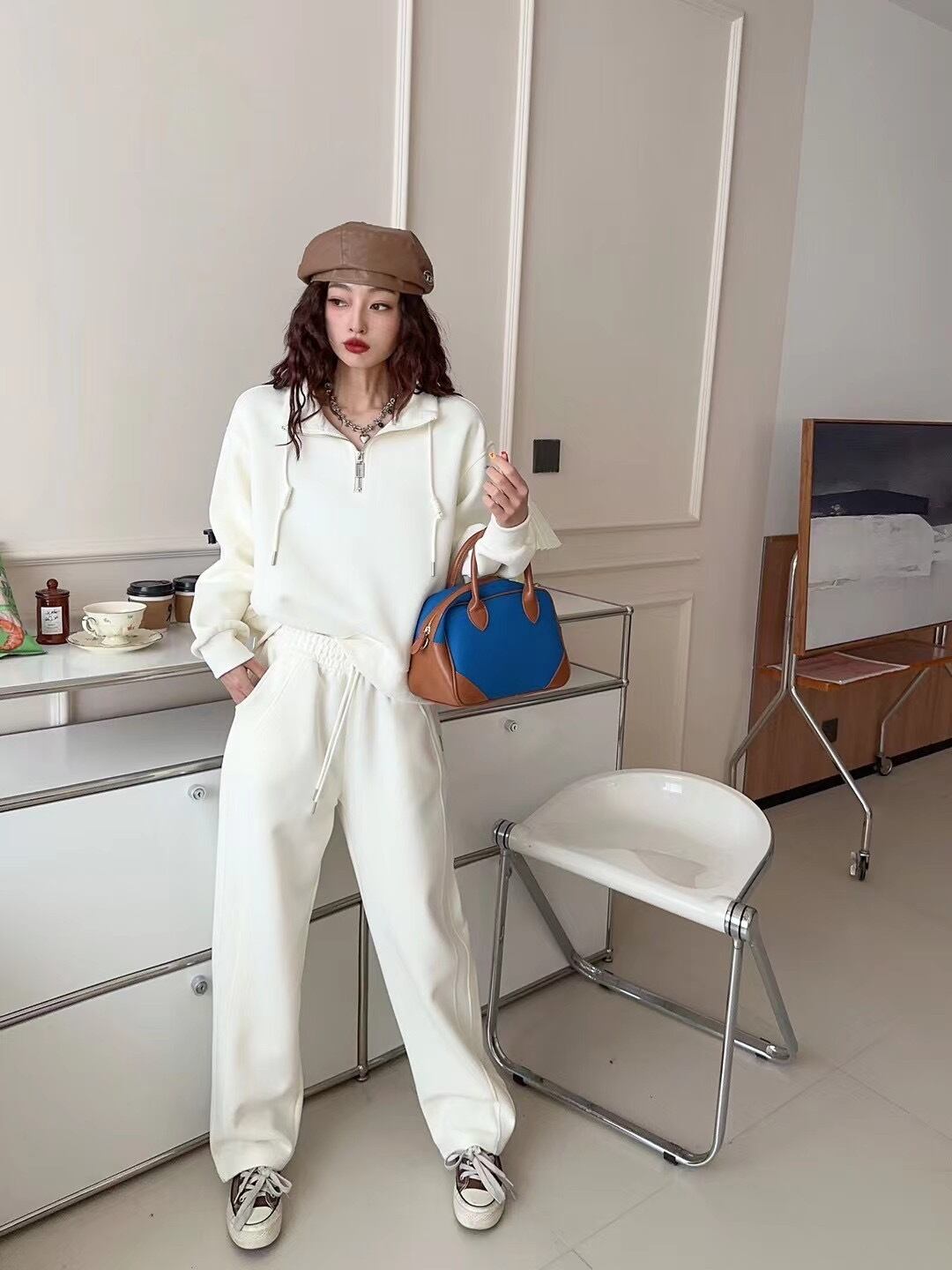 【set】パーカー×カジュアルパンツセット  W10555