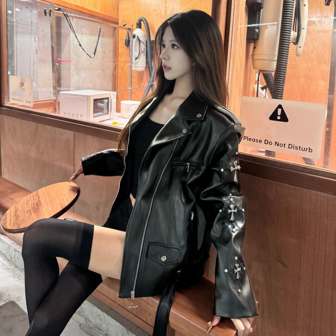 【Outer】ロックPUジャケット W14703