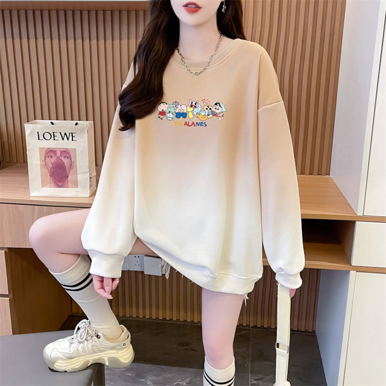【Tops】グラデーションキャラクタープルオーバー W13985
