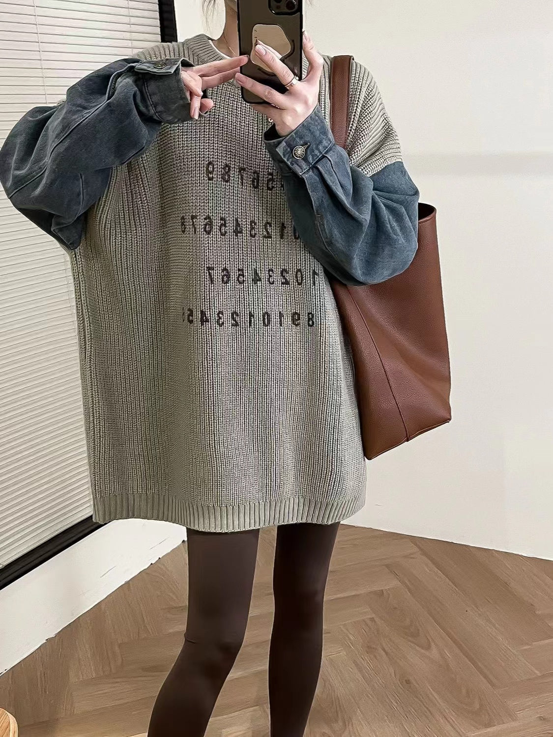 【Tops】切り替えデザインセーター W13981