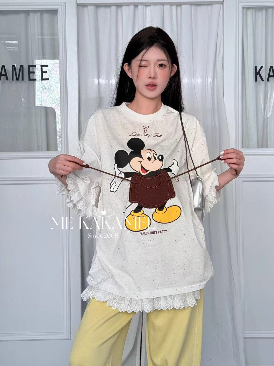 【Tops】キャラクターレースTシャツ T01354