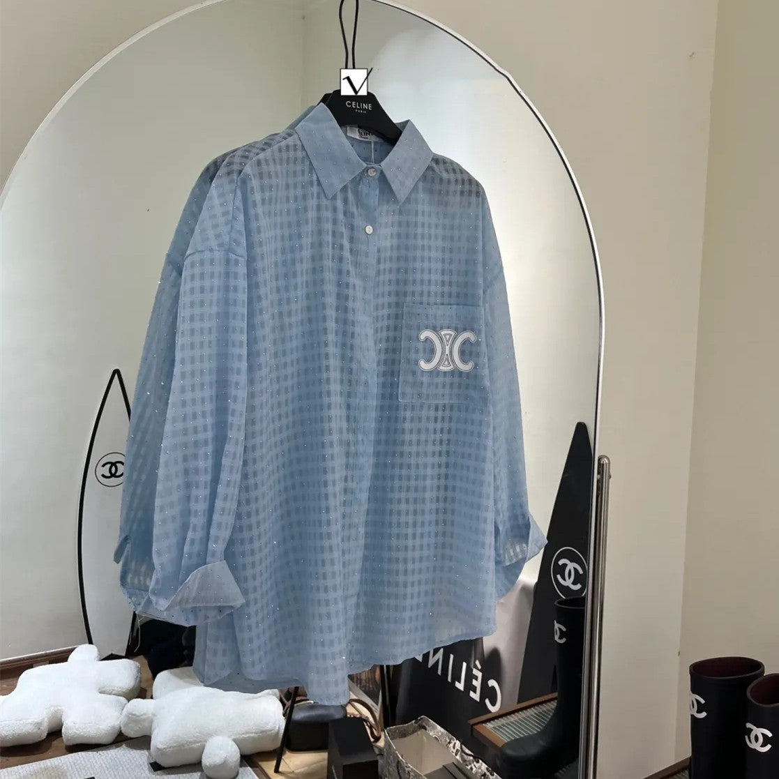 【Tops】3色展開oversizeシャツ W11424