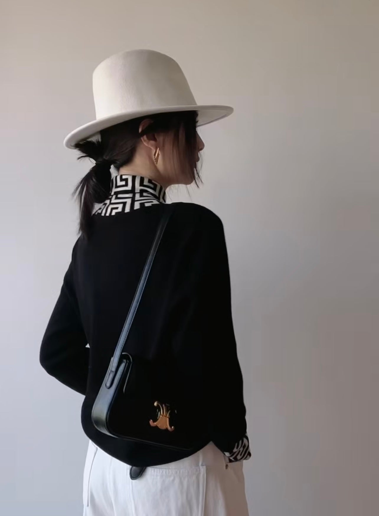 【Tops】配色ニットセーター W14722