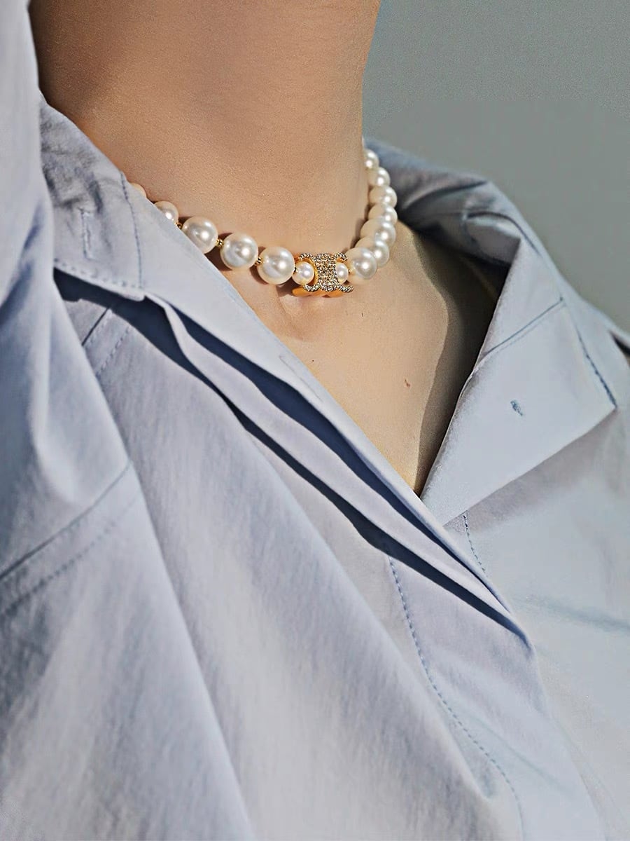 【雑貨】ビーズネックレスアクセサリー W10903