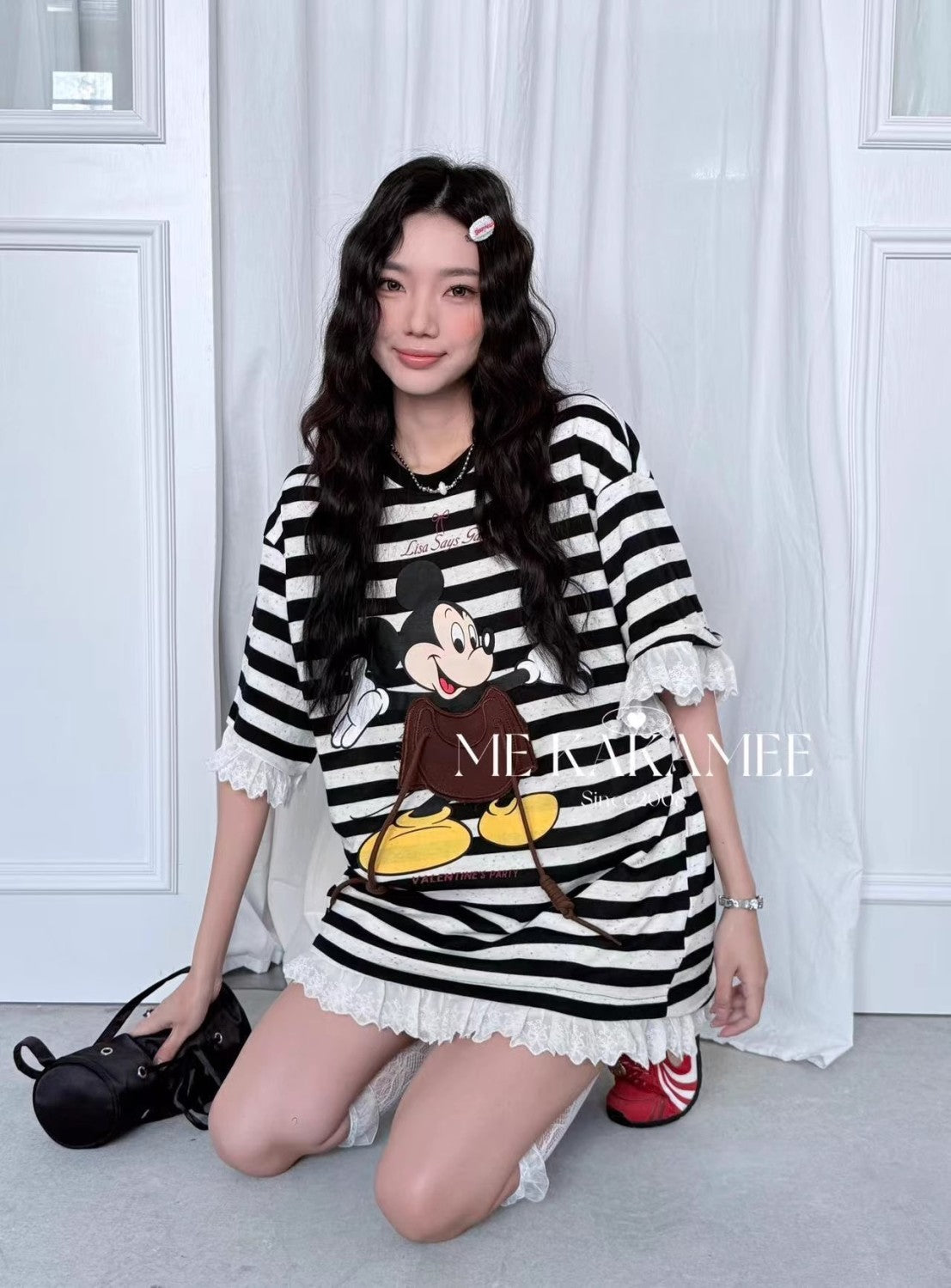 【Tops】キャラクターレースTシャツ T01354