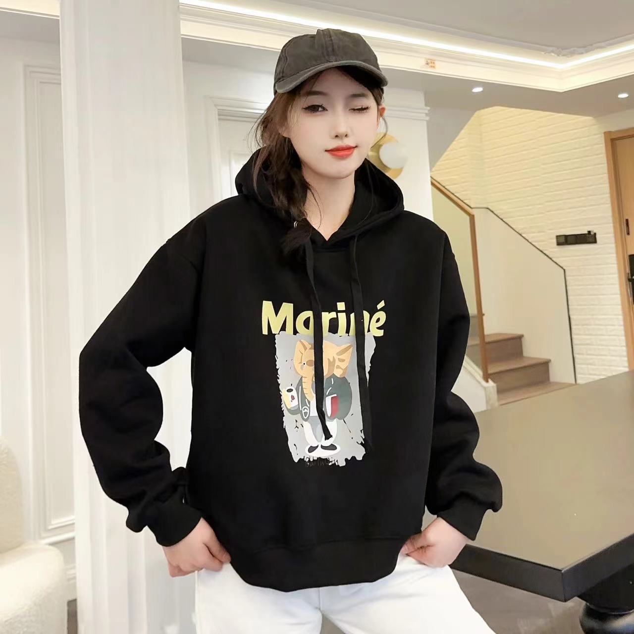 【tops】プリントフーディー K0116