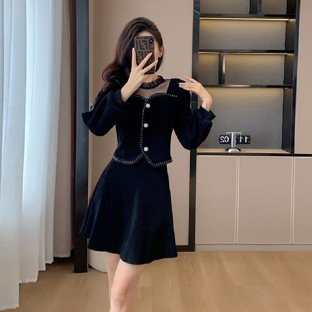 【Set】レイヤード2点セット ジャケット + スカート Z-6456