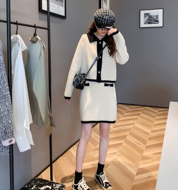 【set】韓国OLニットファッションカジュアルセット2枚セット