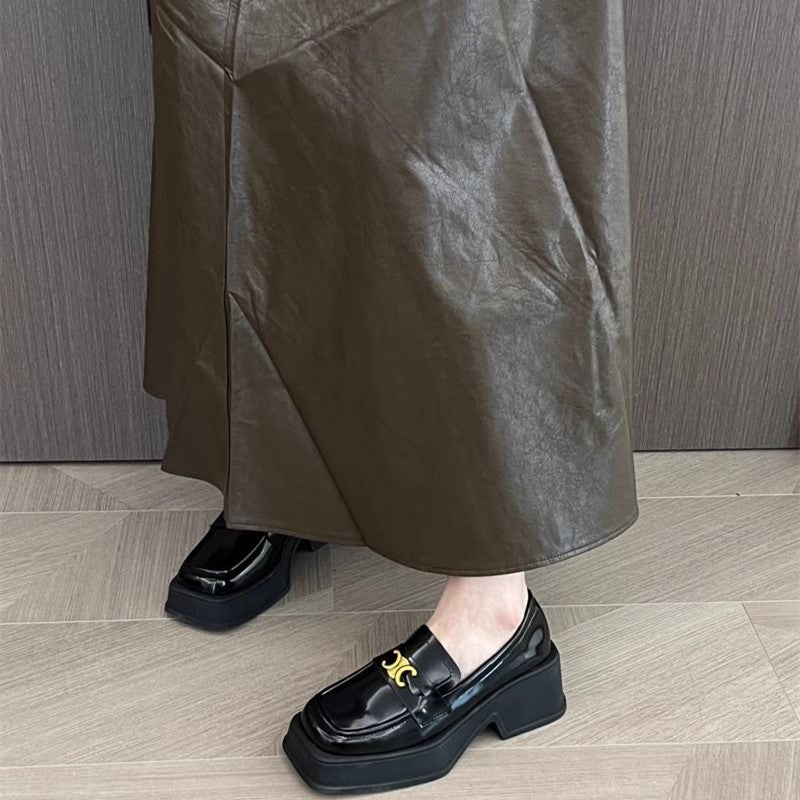 【Shoes】厚底ロファーシューズ Z8136