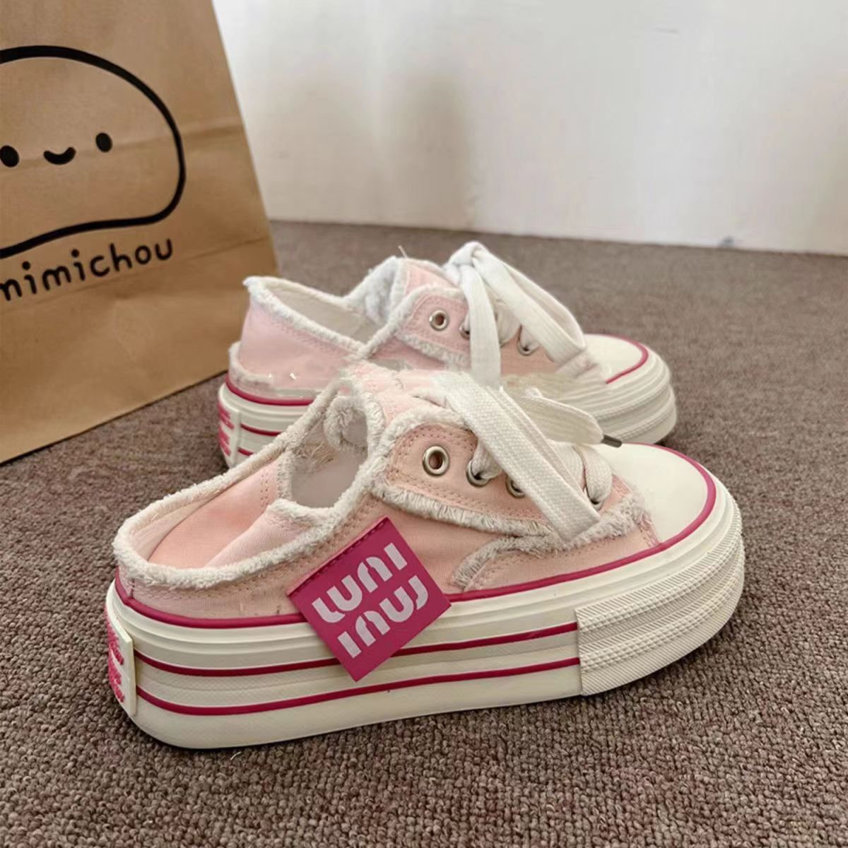 【Shoes】3色厚底スリッポンキャンバスシューズ T01591