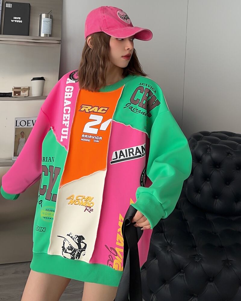 【tops】配色スウェット W10505