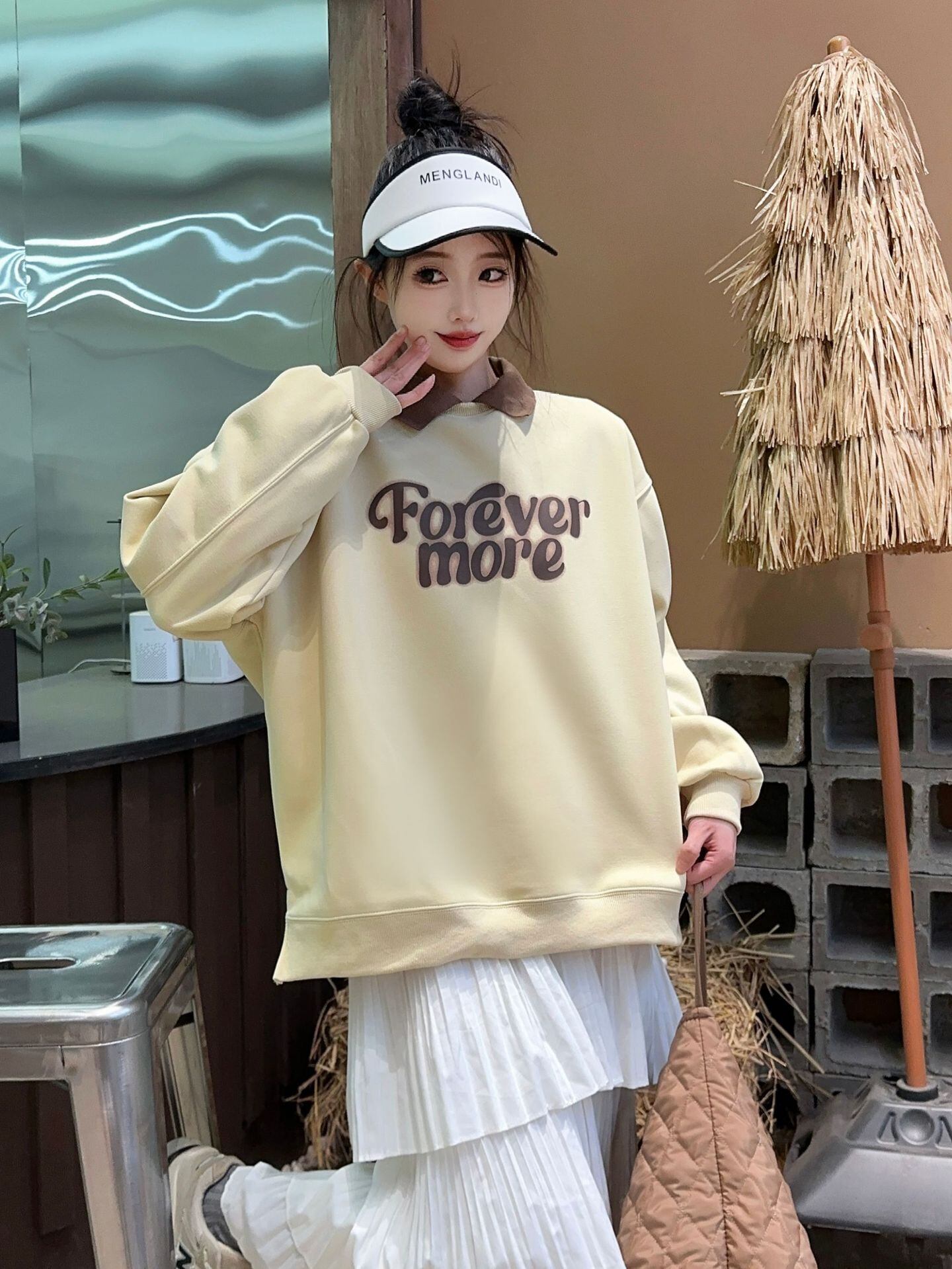 【tops】POLOネックプリントスウェット K0115