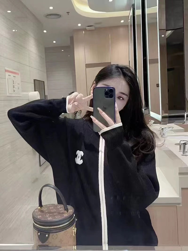 【Outer】配色ニットカーディガン W13138