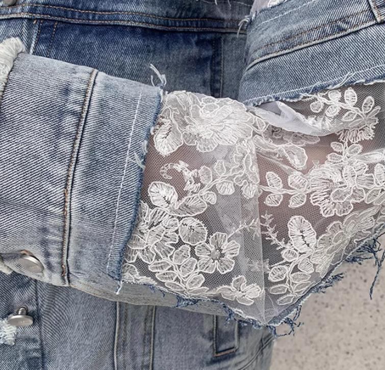 【outer】透け感デニムジャケットF6923