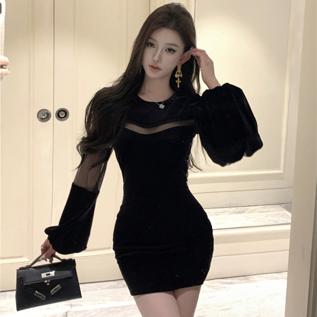 【Dress】チュールドッキングミニワンピース N2952