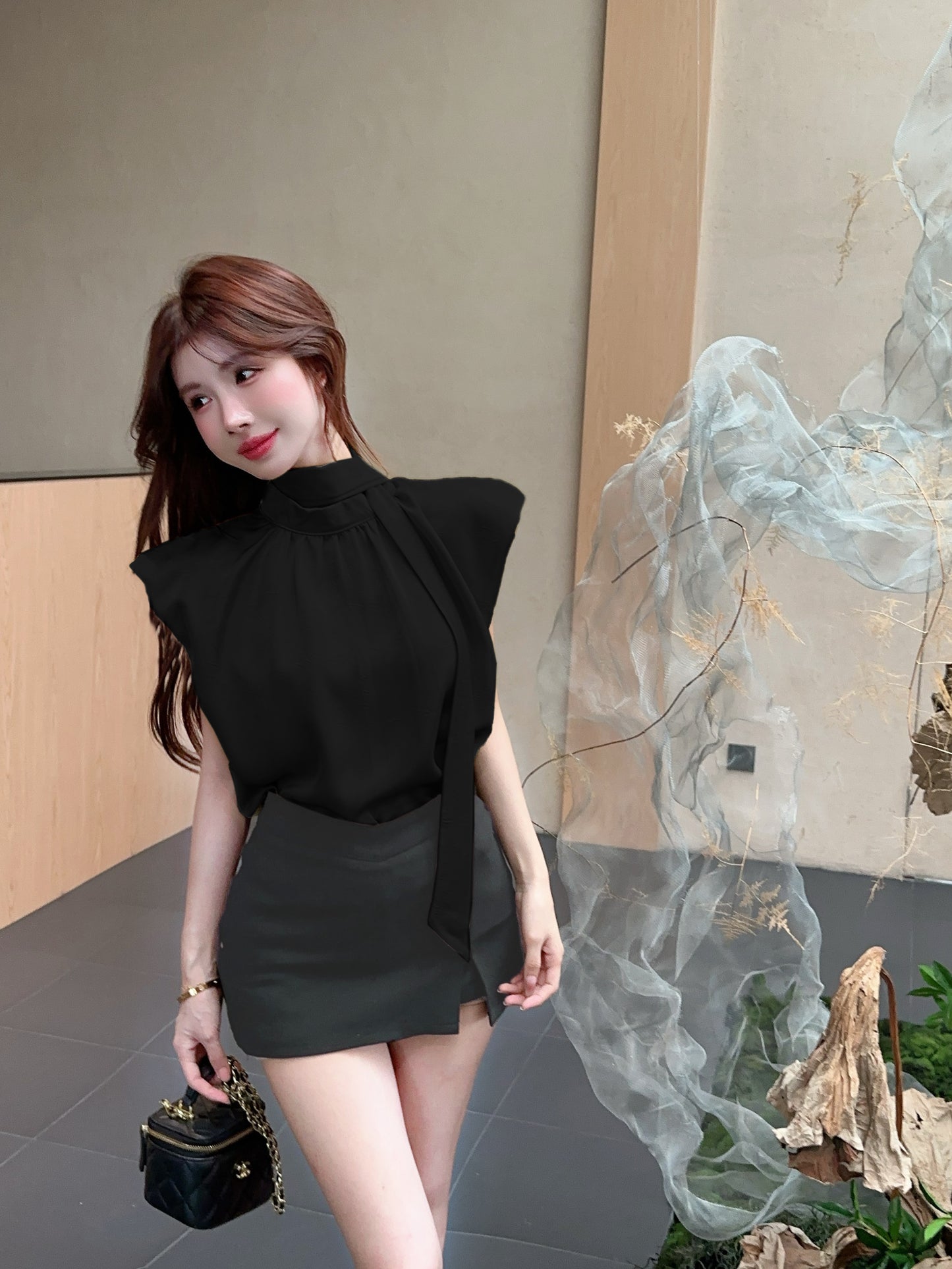【Tops】2WAYシフォンシャツ W12016