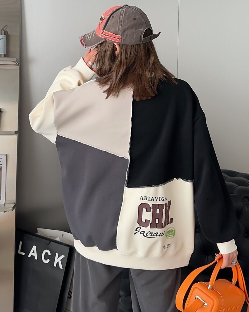 【tops】切り替えプリントスウェットG19786