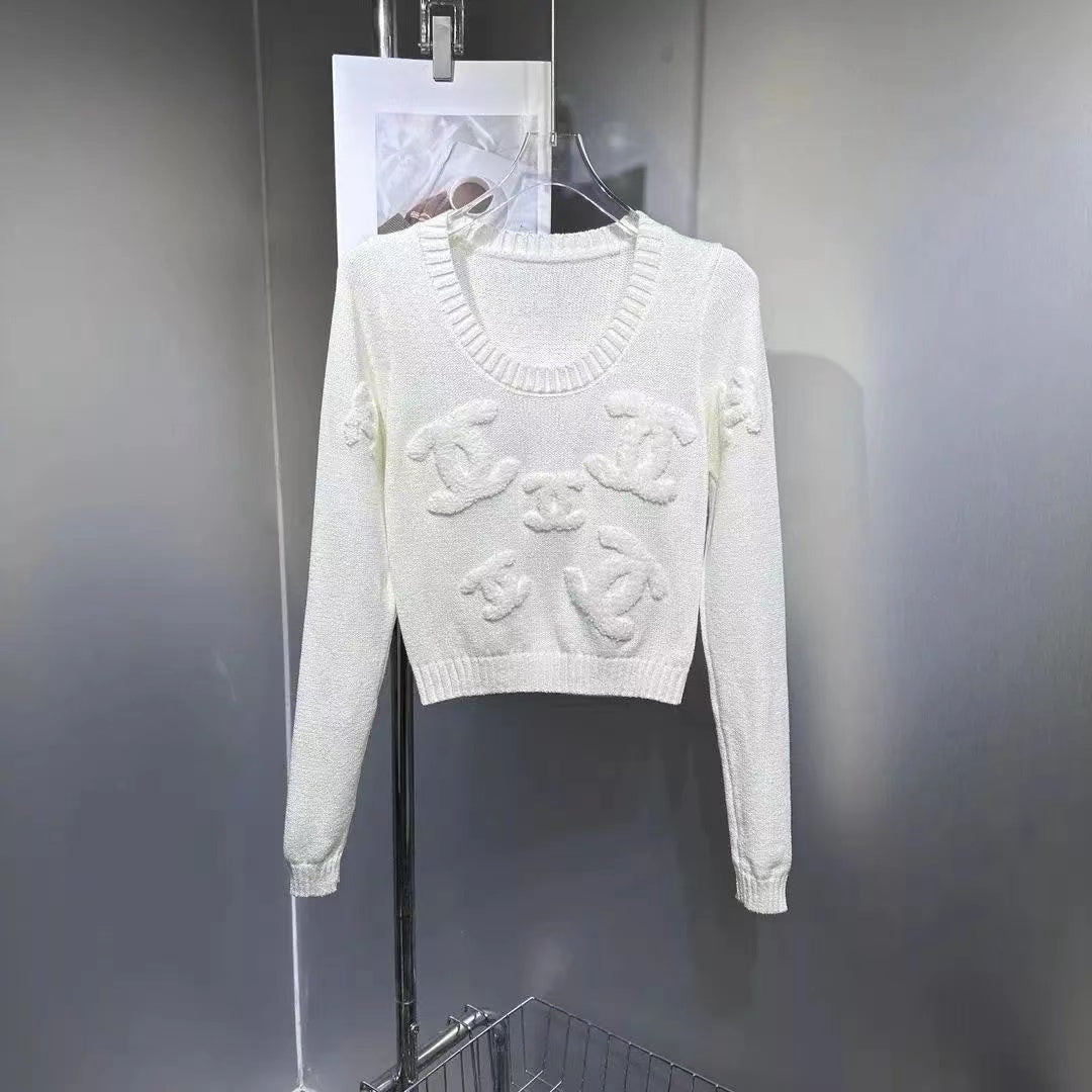 【Tops】2色展開長袖セーター W13330