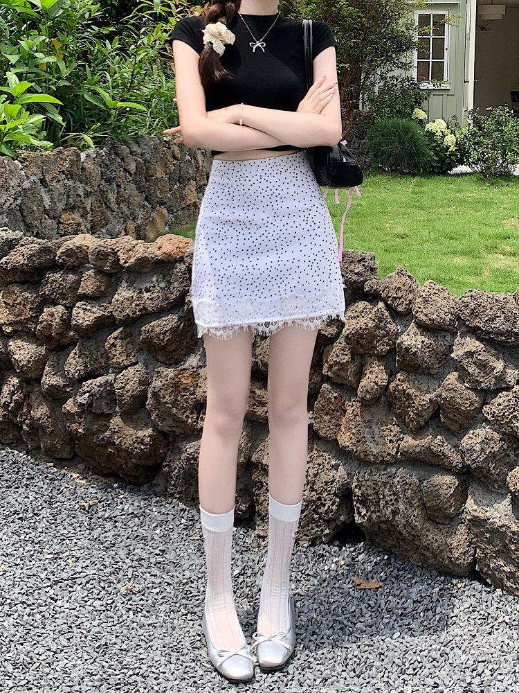 【Bottoms】レース切り替えスカート W11667