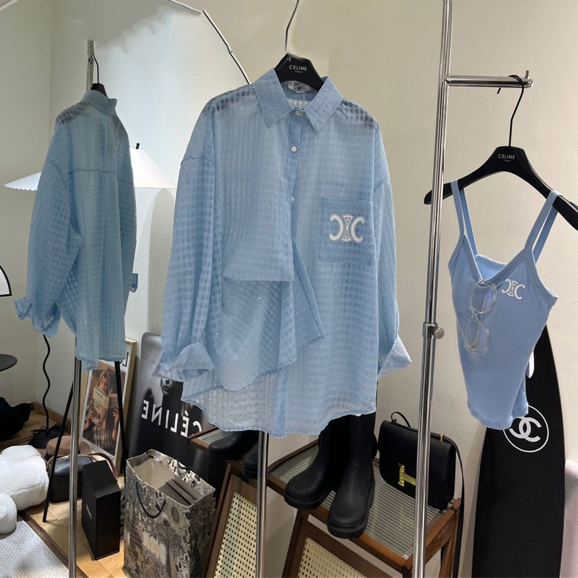 【Tops】3色展開oversizeシャツ W11424