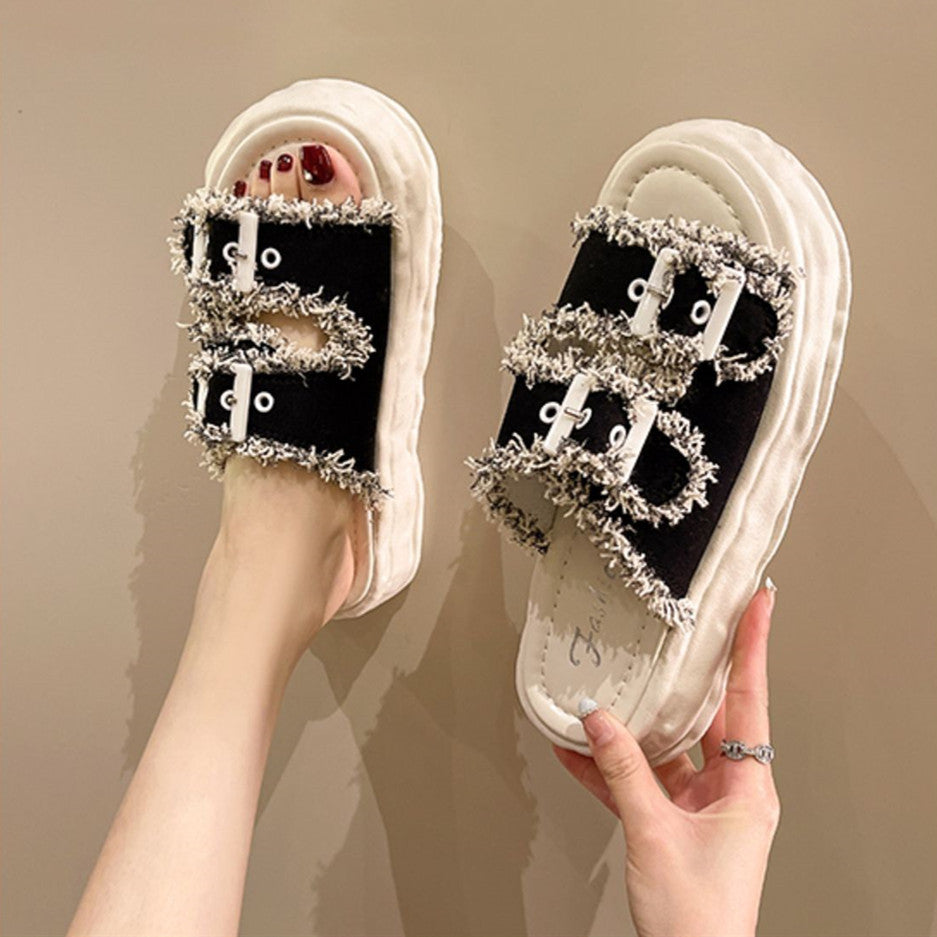 【Shoes】新入荷~厚底スリッパサンダル W11750