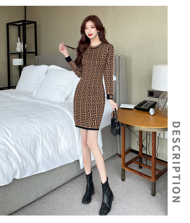 【Dress】ジャカードニットワンピース W13714