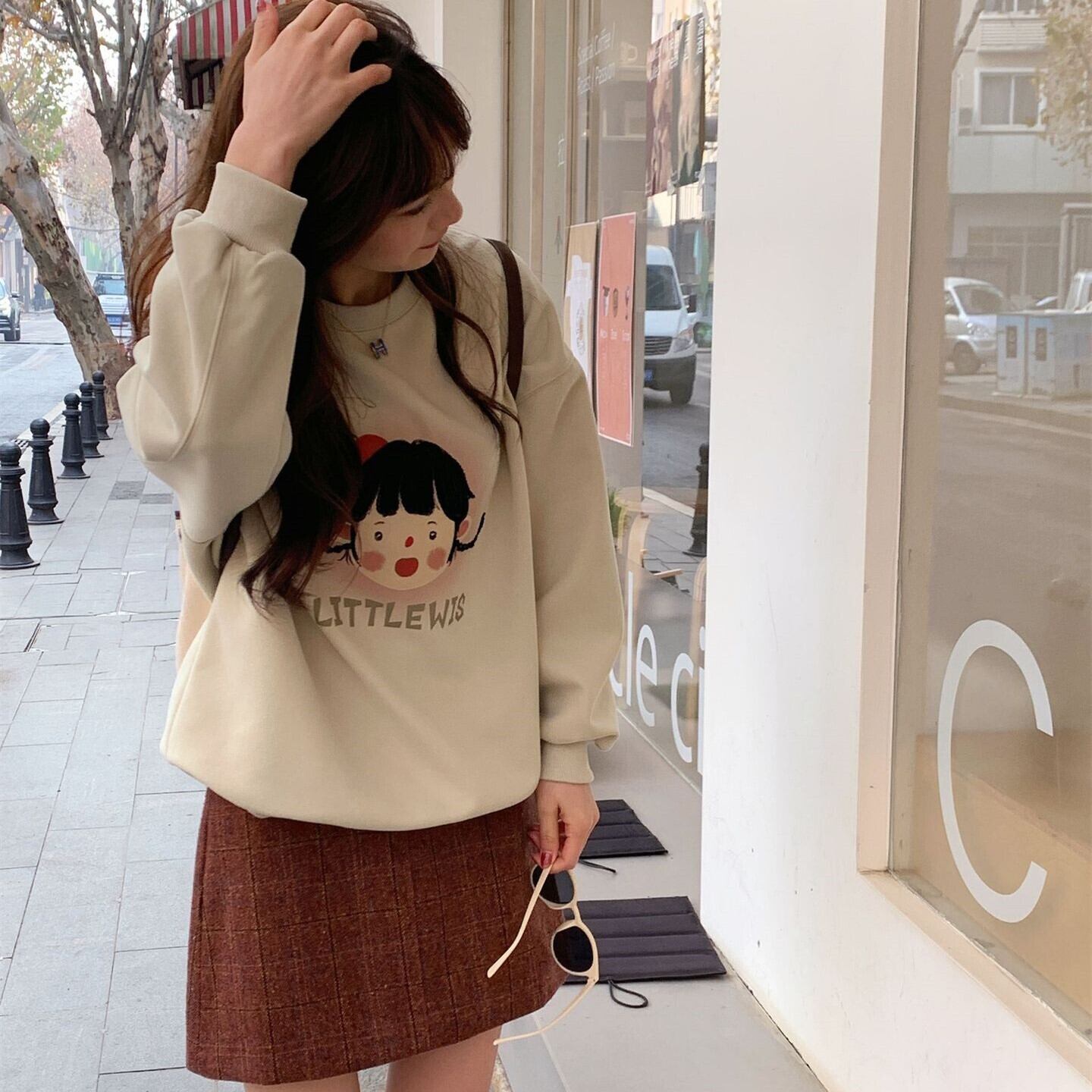 【tops】プリント付きスウェット Z6677