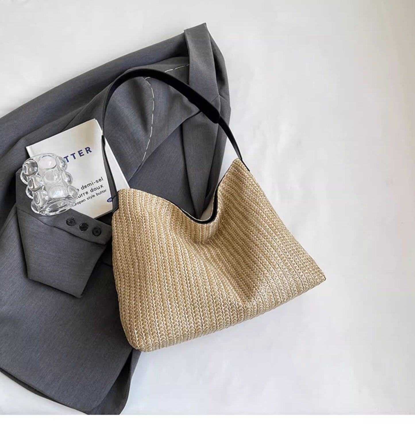 【雑貨】編み物大容量バッグ M22129