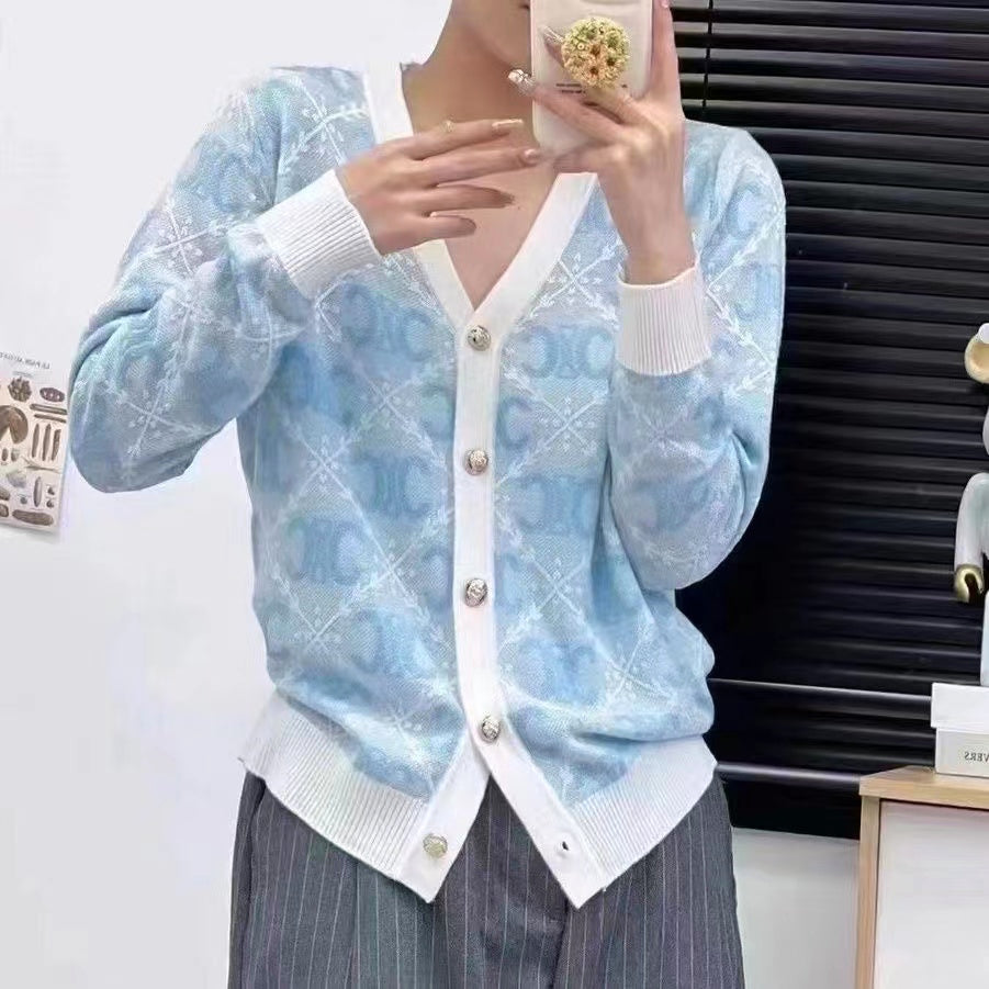 【Outer】Vネック春秋カーディカン W13283