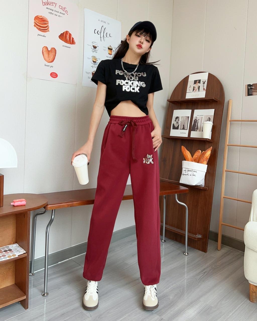 【bottoms】刺繍カジュアルパンツ W10520