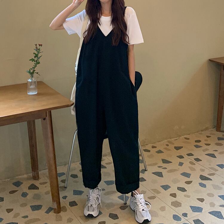 【bottoms】オーバーオールゆったり