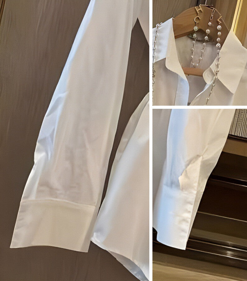 【Tops】ウエスト絞りシャツ W12665