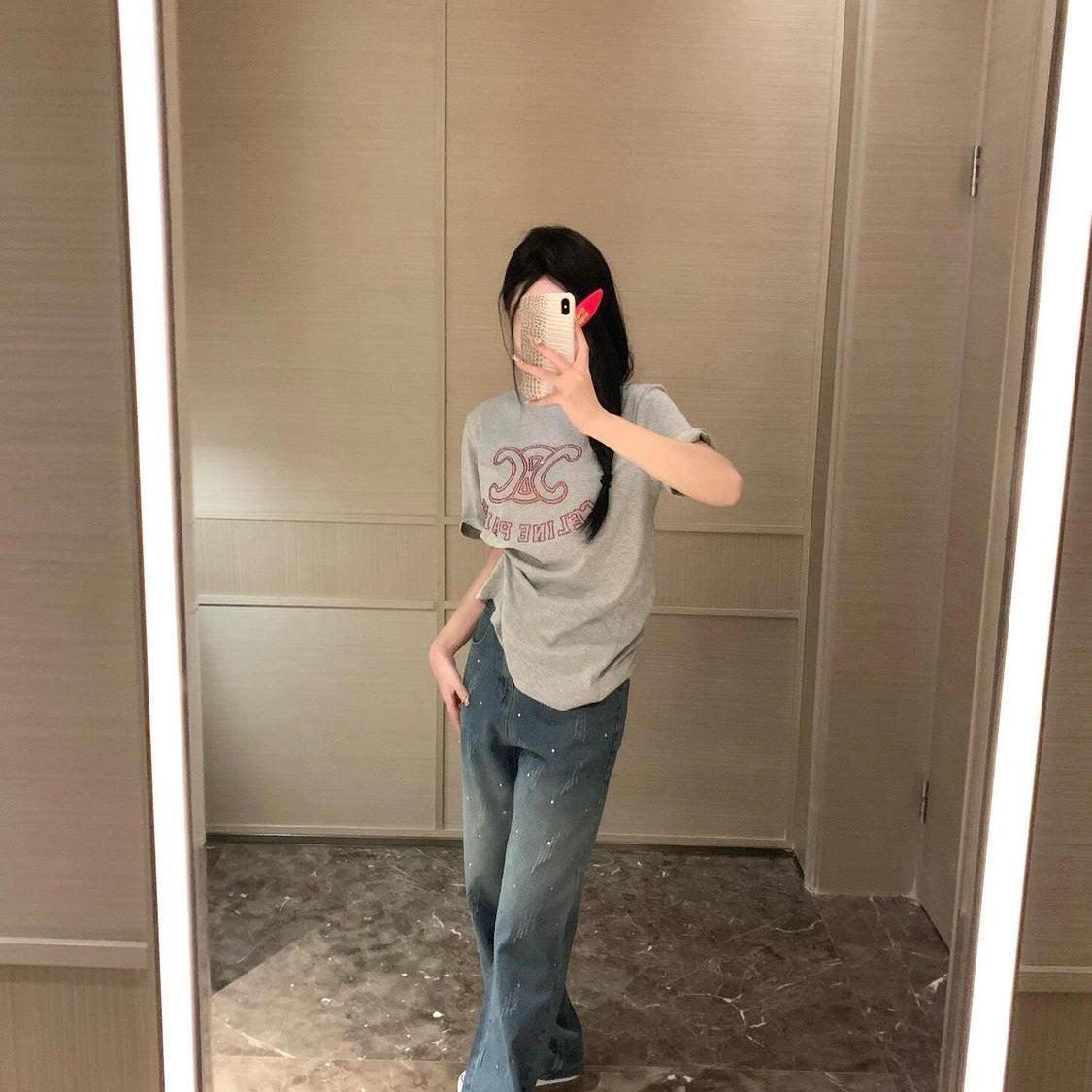 【Tops】ホットダイヤモンドTシャツ T01628
