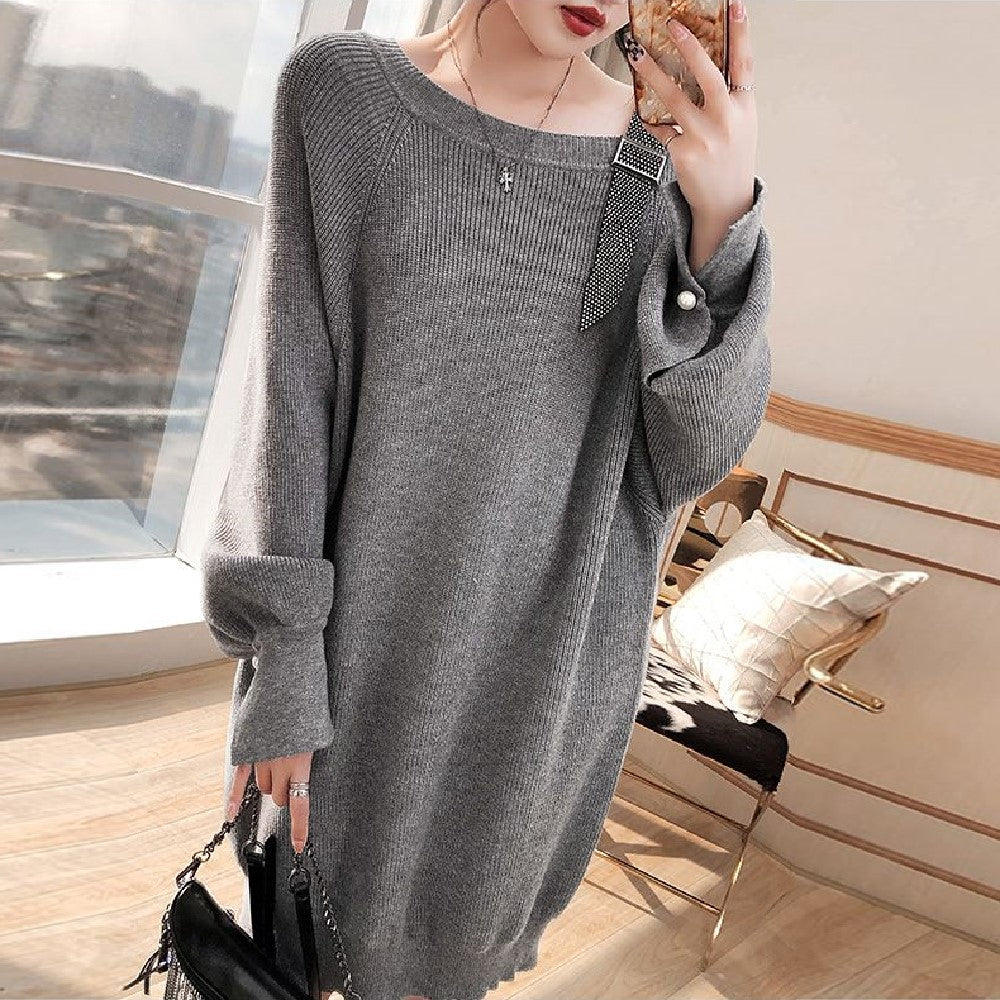 【Dress】肩見せニットワンピース Z7018