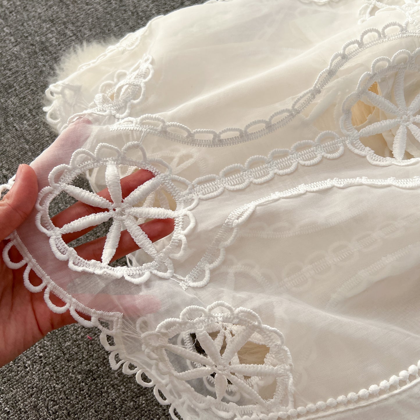 【Dress】透かし彫りシャツワンピース W14439