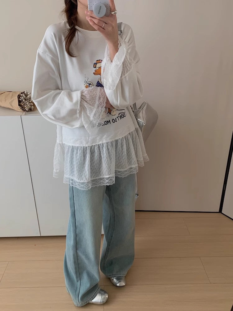 【Tops】予約通販!キャラクターレースTシャツ T01355