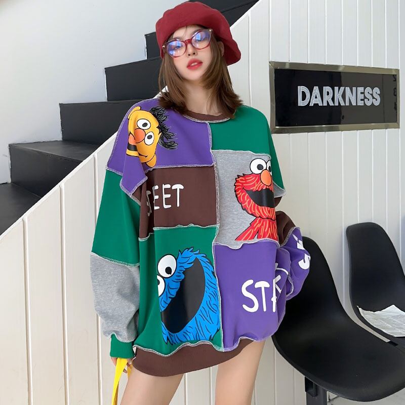 【tops】切り替えプリントスウェット M21440