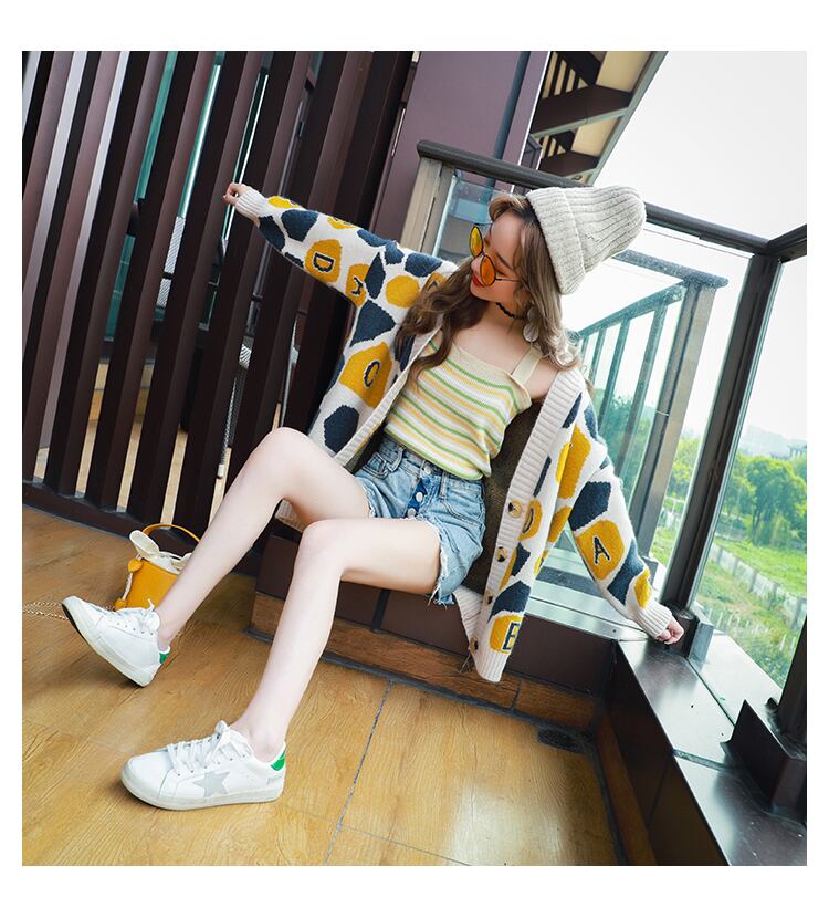 【outer】好感度UP!レトロ韓国系着心地良いカーディガン2色