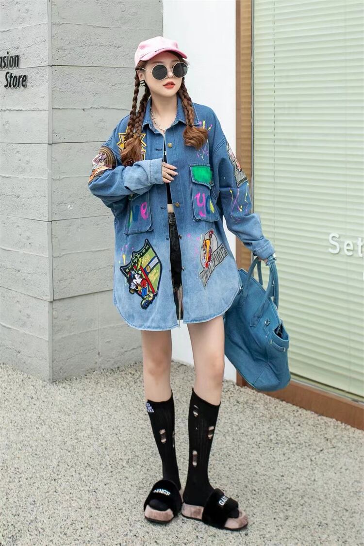 【outer】カートゥーンデニムジャケットF6889