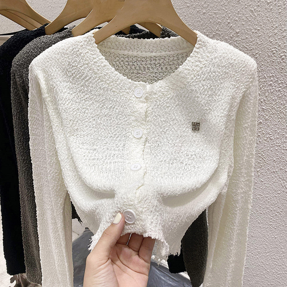【Outer】ヴィンテージ加工ニットカーディガン W13300